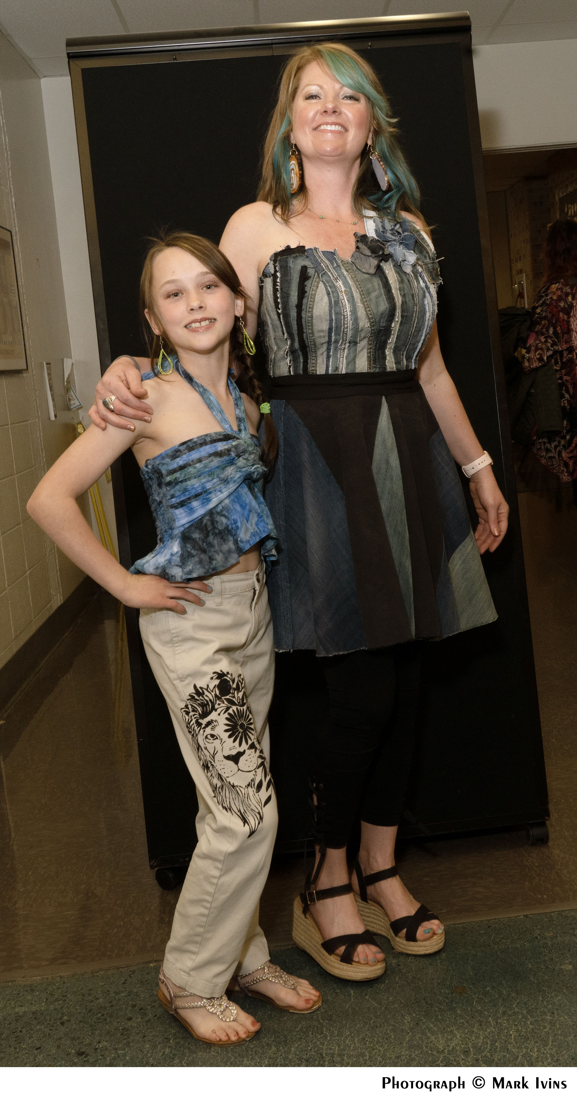 Jessica & Evelyn Fugate model upcycled fashions by Staci Bernstein